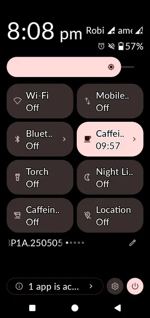 Second variable timer of Caffeine tile